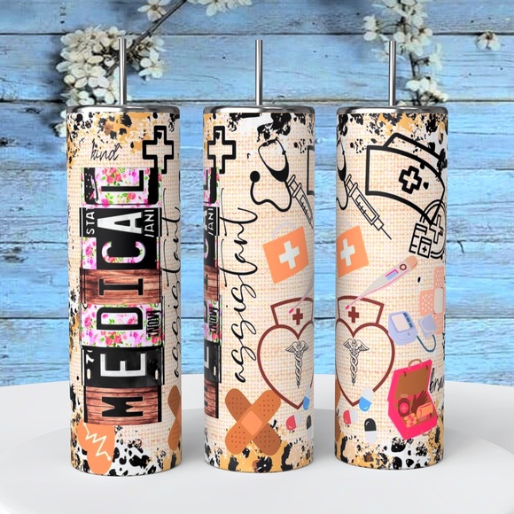 Medical assistant sublimation tumbler- insulated- pct- scrubs - Picture 1 of 3